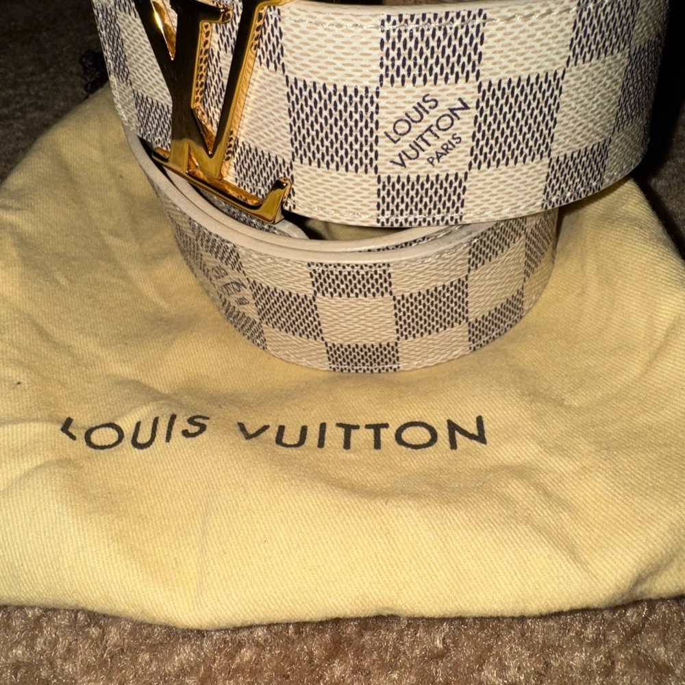 Authentic Louis Vuitton Belt with Gold Buckle